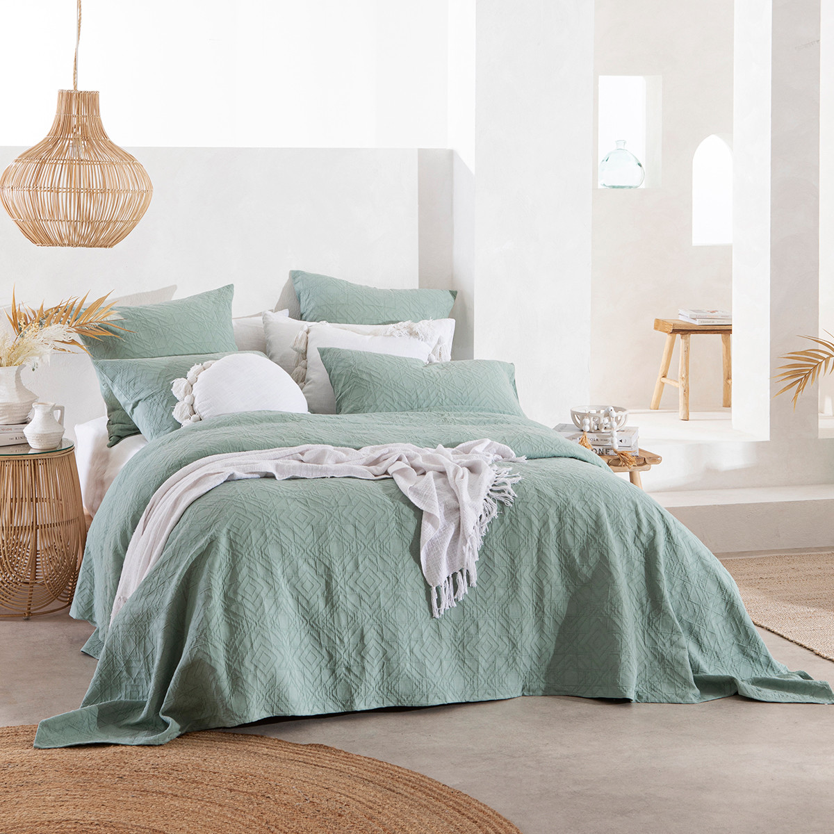 Habitat Celine Bed Cover Set Sage Queen Bed Bedspread by Habitat