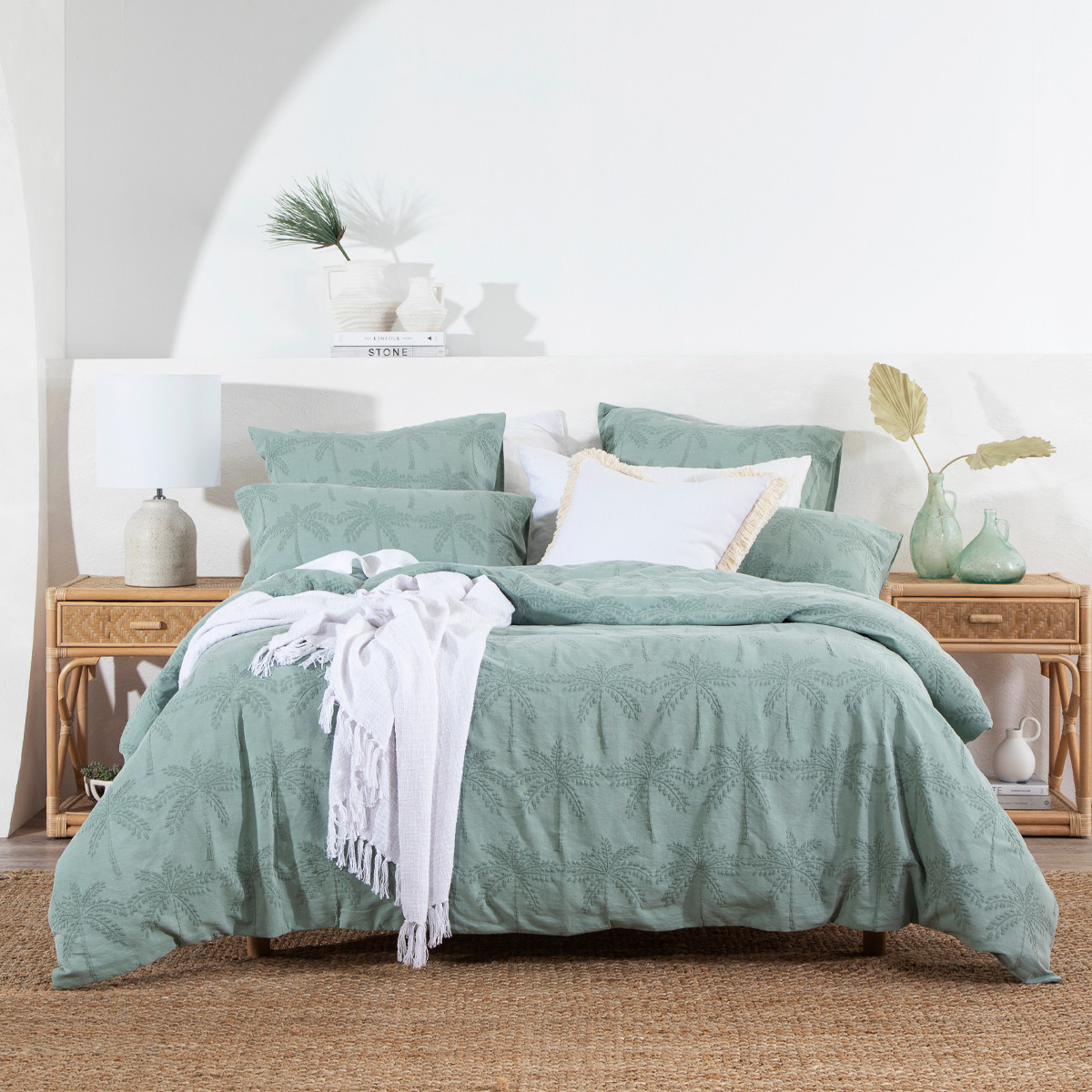 Habitat Myall Beach Quilt Cover Set Mint King Bed Quilt Cover Set by