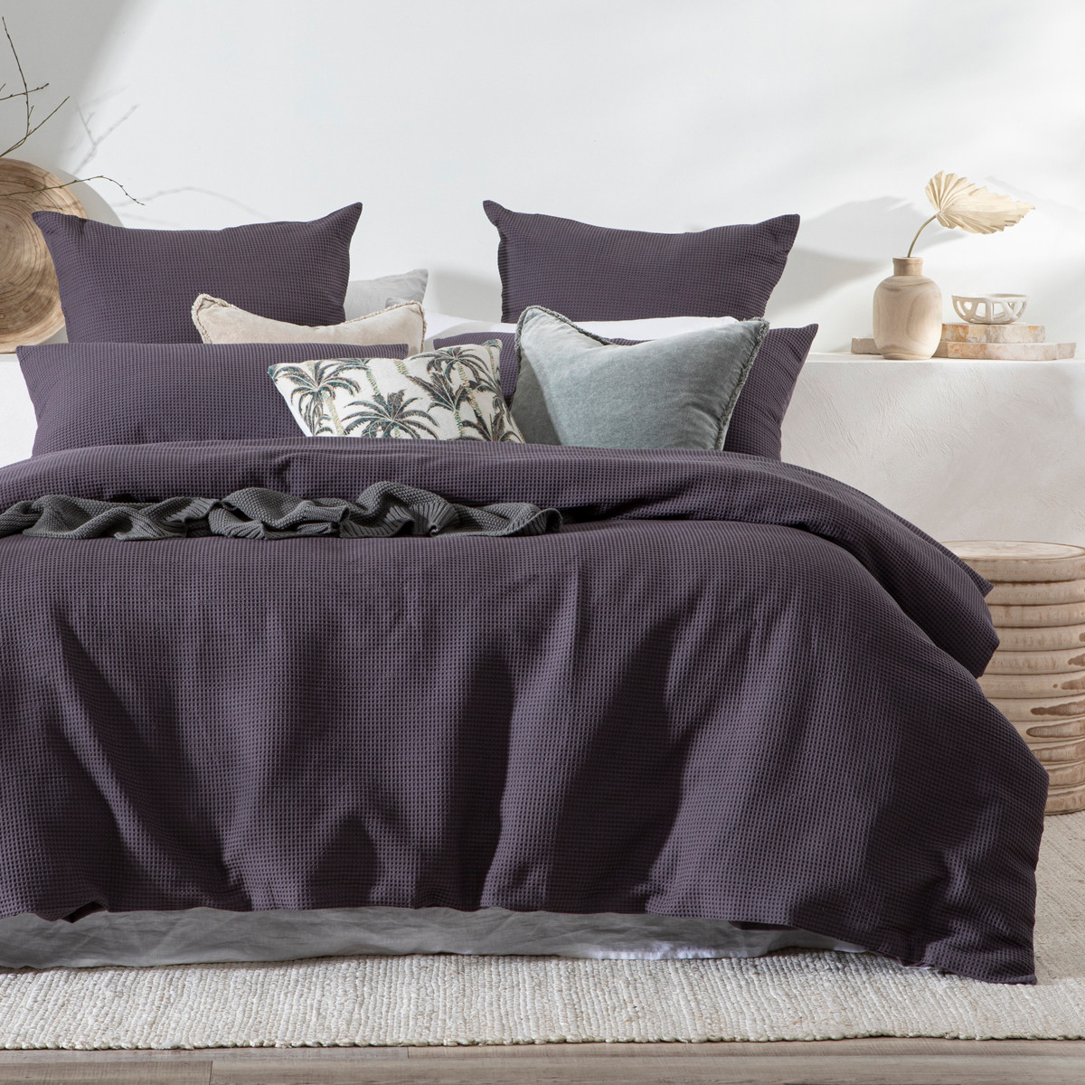 Habitat Emerson Dark Purple Quilt Cover Set Dark Purple Super King Bed