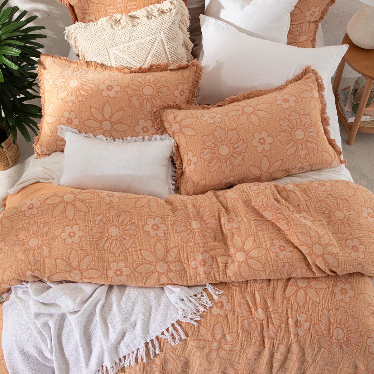 Habitat Betty Quilt Cover Set Rust Queen Bed Quilt Cover Set by Habitat