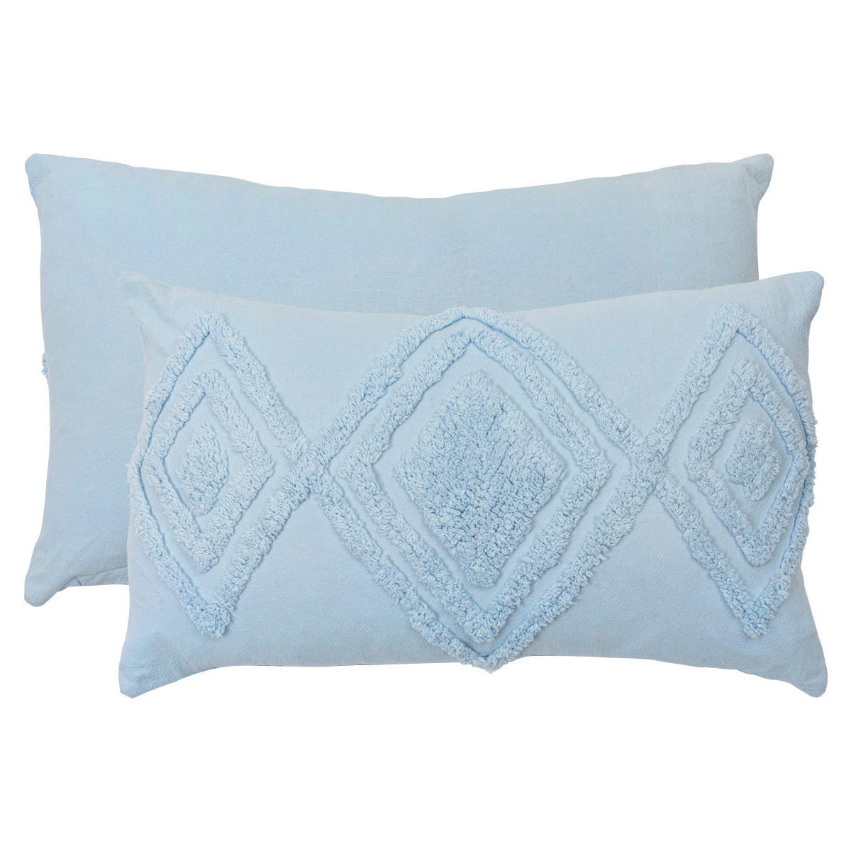 Habitat Malvinas Tufted Oblong Cushion Light Blue Oblong 30X50 by
