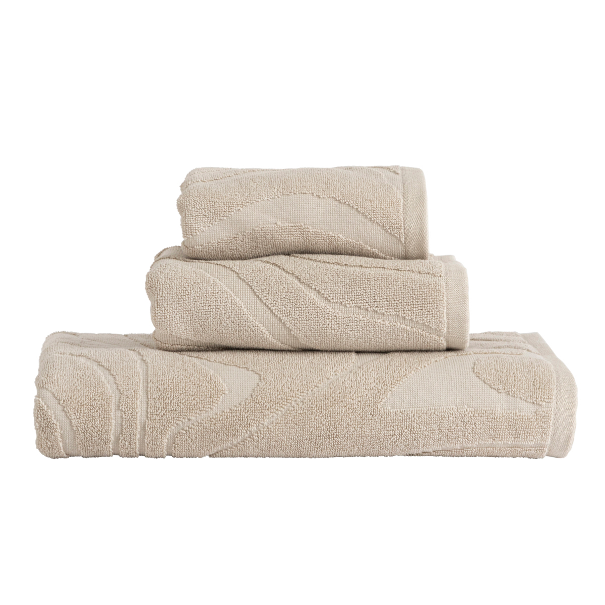 The Cotton Company Wave Towel Range Natural Standard Hand Towel by The
