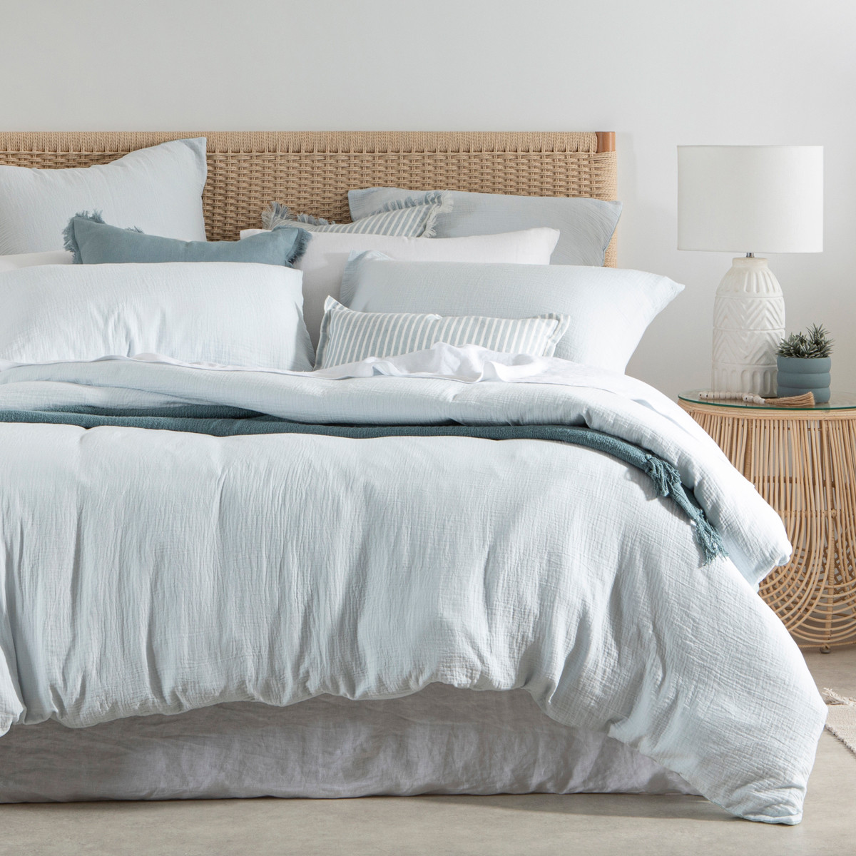 Habitat Elin Light Blue Quilt Cover Set Light Blue Queen Bed Quilt