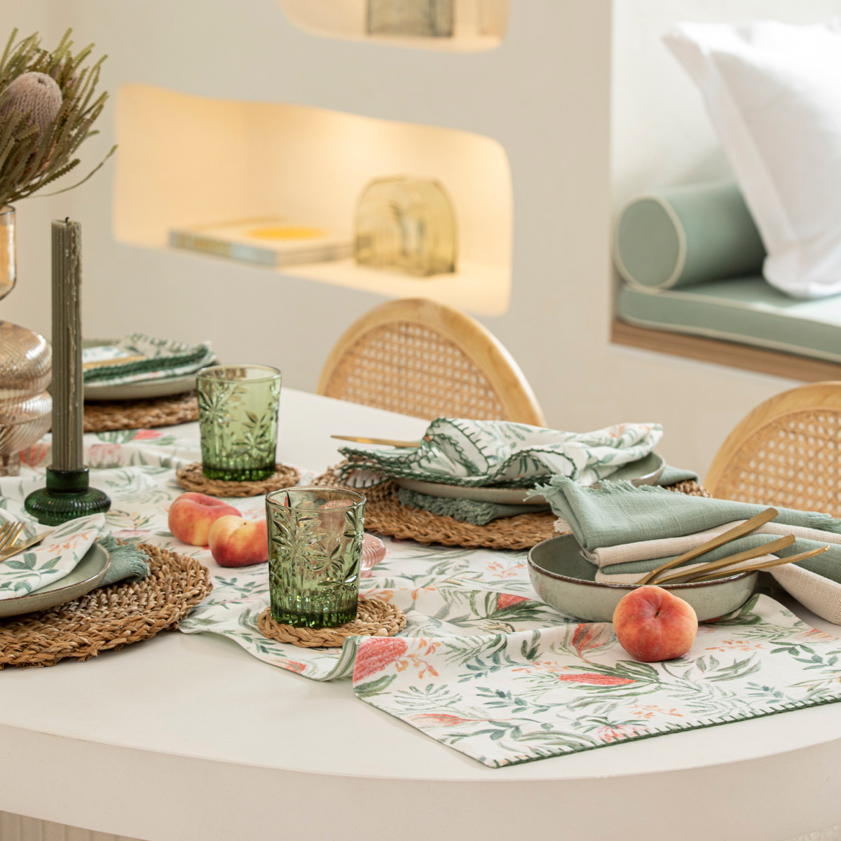 Habitat Markella Table Linen Range Green Standard Napkin by Habitat