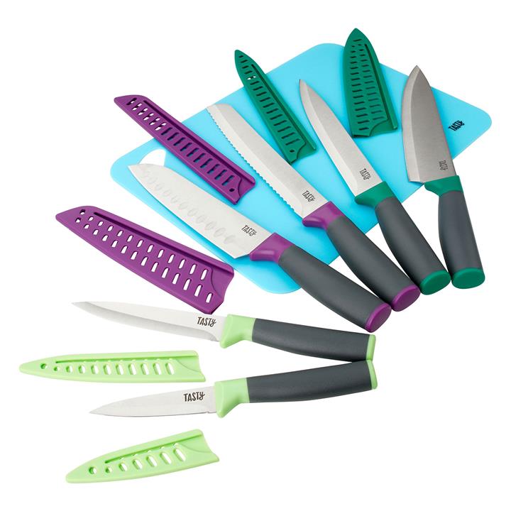 Tasty 13Piece Chefs Knife Set in Green/Black by TASTY Style Sourcebook