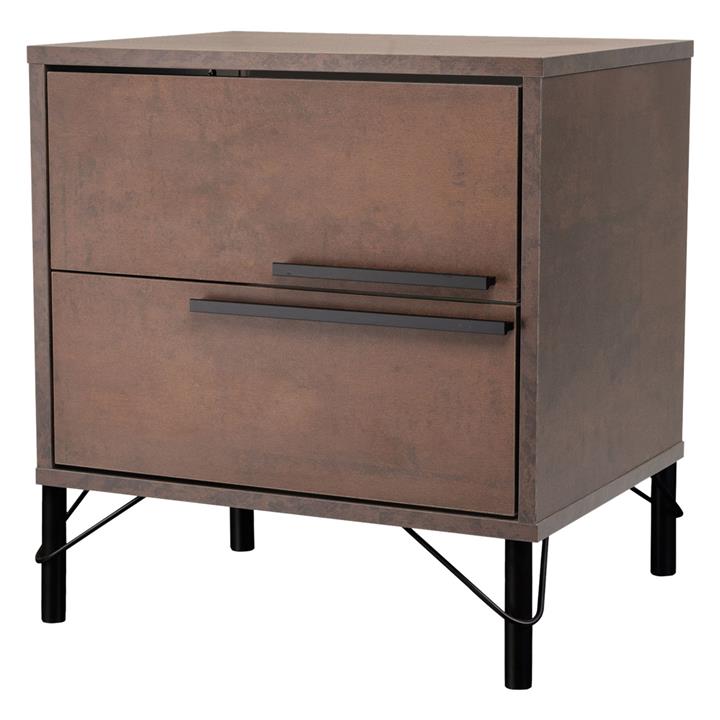 Edith 2 Drawer Bedside Table in Brown by Emma's Bedroom by Emma's Bedroom Style Sourcebook