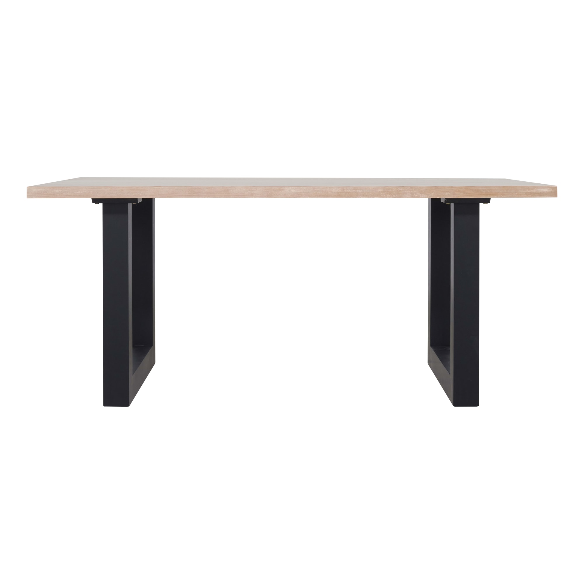 Benson Dining Table 180cm in Oak Veneer/Black Leg by OzDesignFurniture