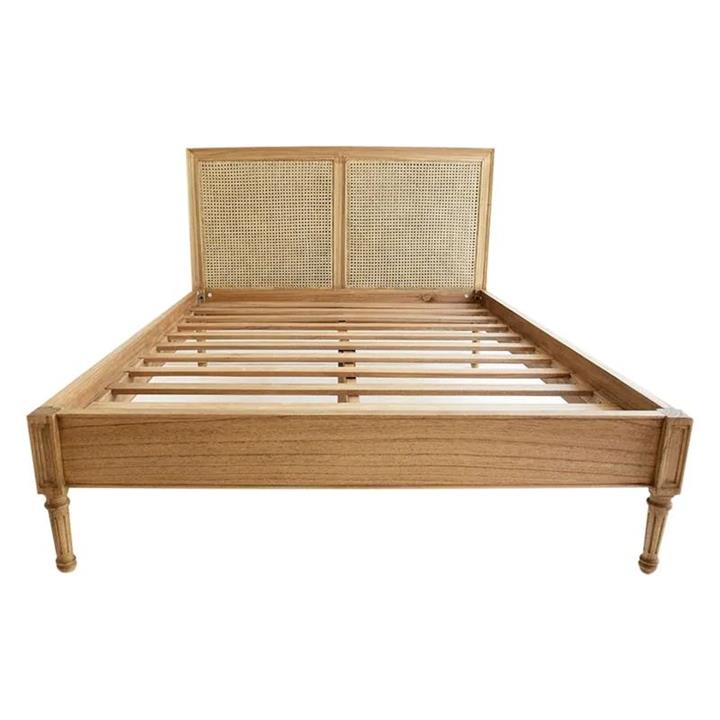 Hamilton Low End Cane & Rattan Bed Size King Single in White by Abide