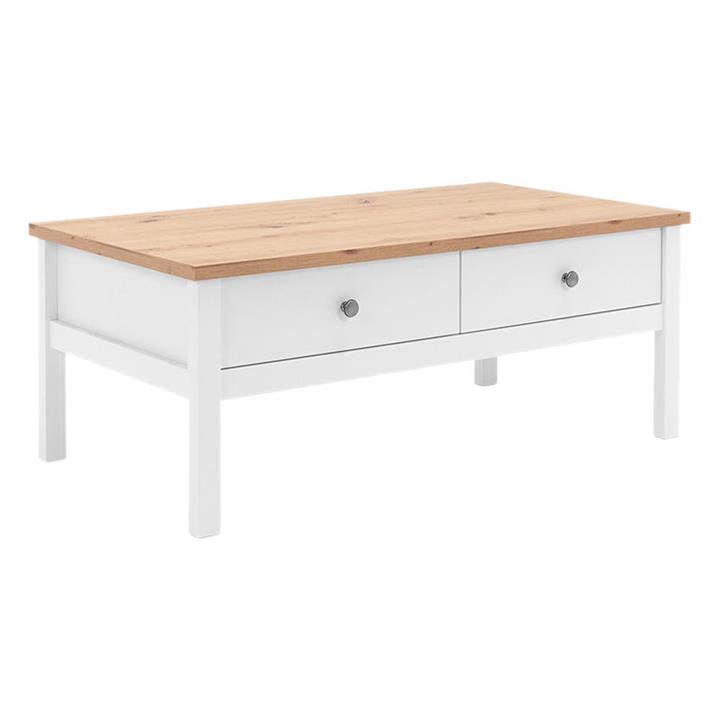 Agata TwoTone Coffee Table in White/Oak by U.S Designs by U.S Designs