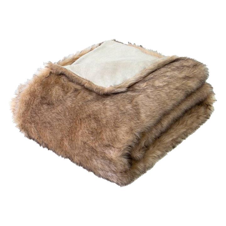 Fox Faux Fur Throw in Brown by j.elliot HOME by j.elliot HOME Style