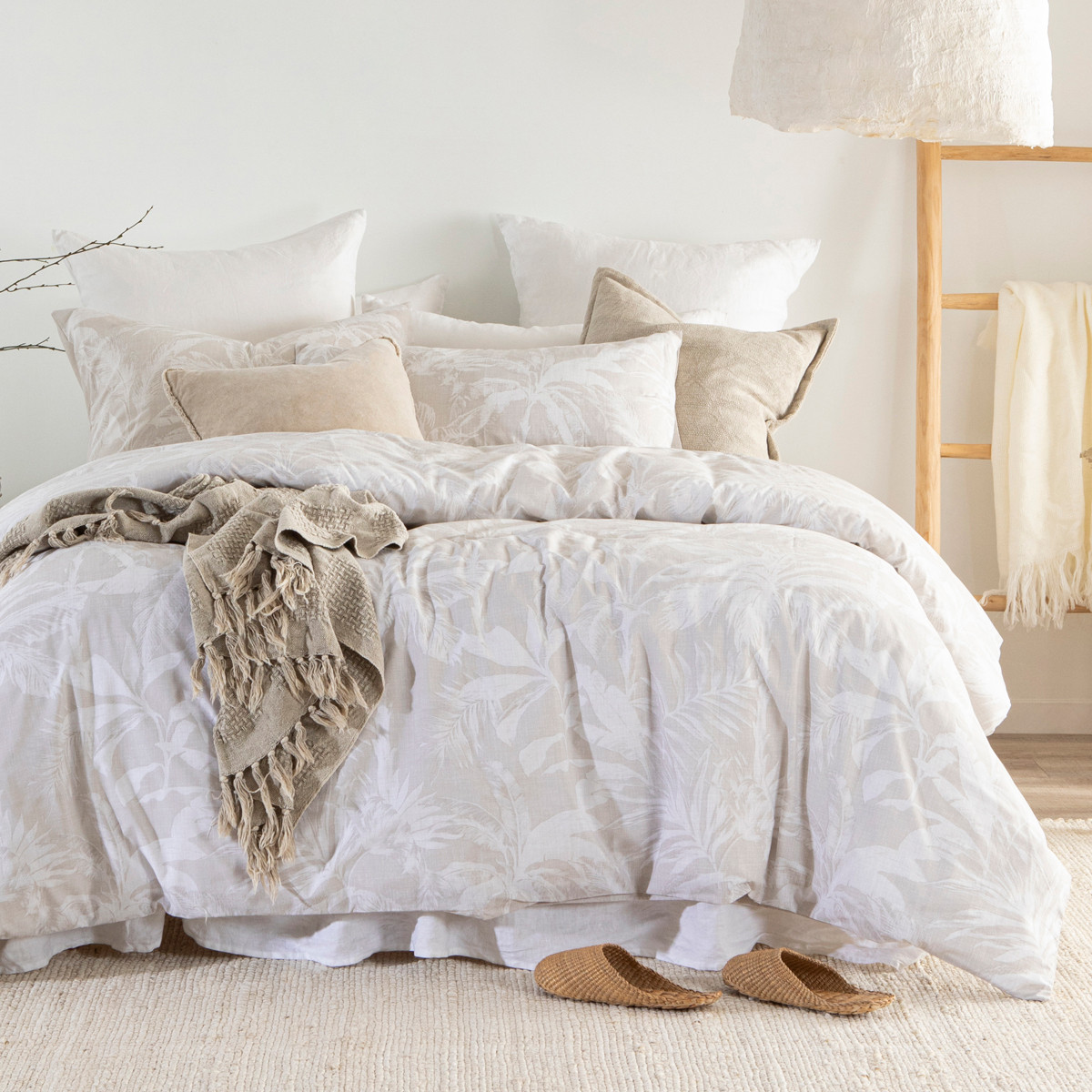 Essentials Amuri Quilt Cover Set Natural King Bed Quilt Cover Set by