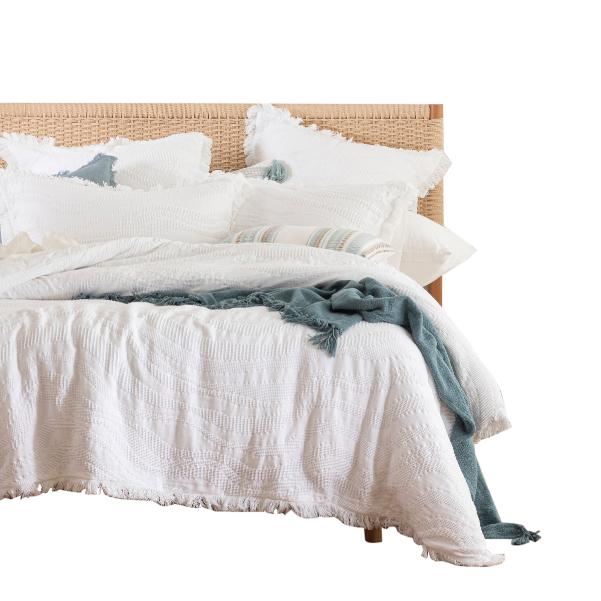 Muse Laine Quilt Cover Set White Super King Bed Quilt Cover Set by Muse