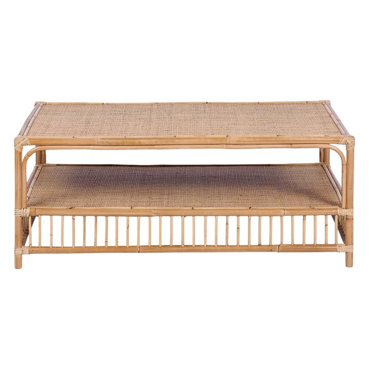 Minerva Rattan & Timber Coffee Table in Natural by Dover Mason by Dover