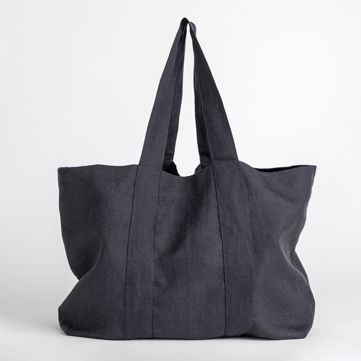 Sundays By Pillow Talk Sahara Linen Bag Charcoal Standard Beach Bag by