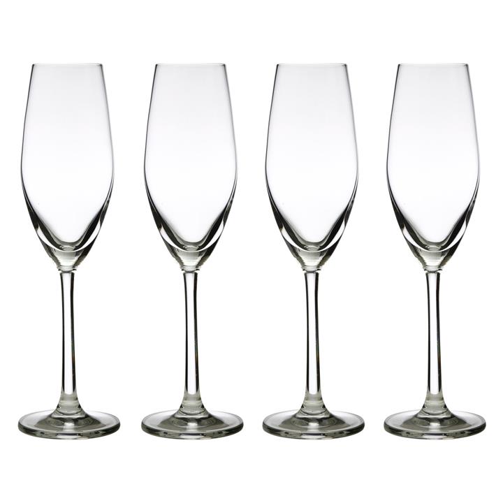 Chiara Set of 4 Champagne Flutes in Light Brown by Casa Domani by Casa