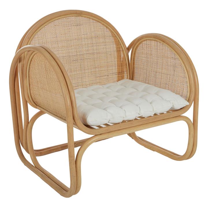 Manolo Rattan Curved Armchair in Natural by Coast to Coast by Coast to
