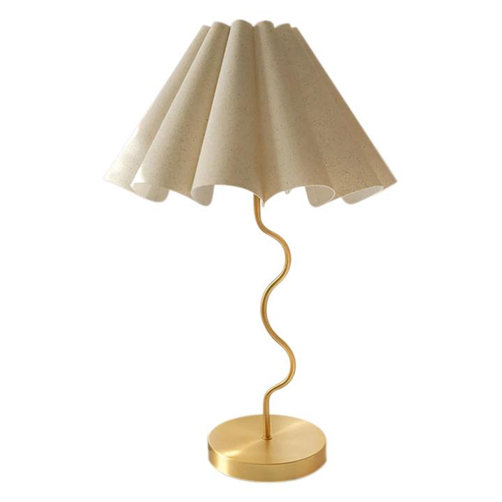 Cora Fluted Shade Table Lamp in Beige by Paola & Joy by Paola & Joy