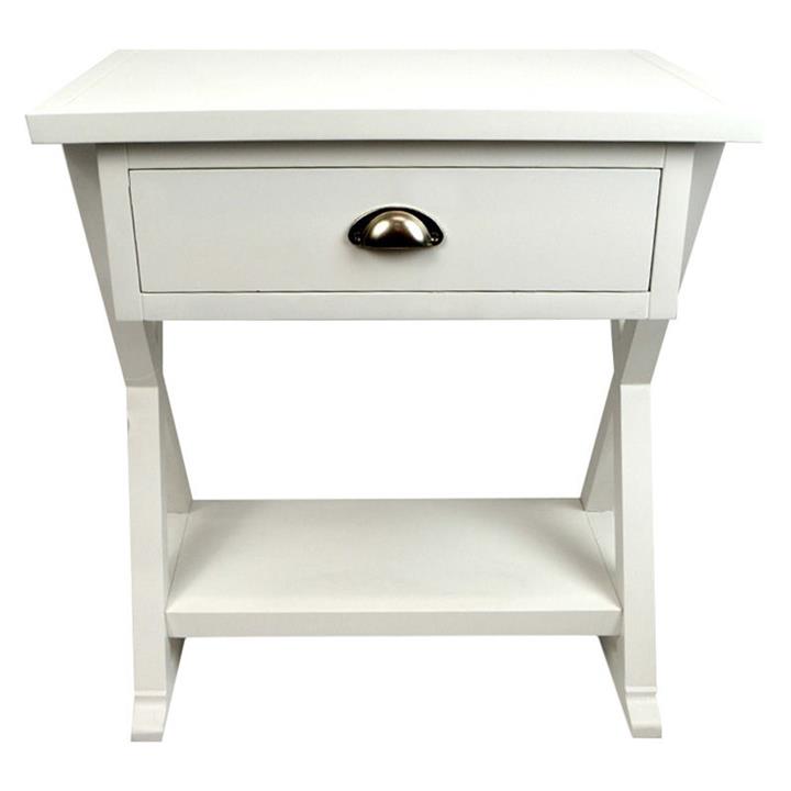Newport Timber Bedside Table in White by Coast to Coast by Coast to