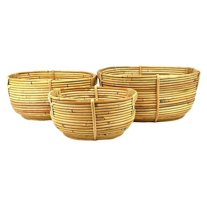 Ayla 3Piece Rattan Basket Set in Natural by Coast to Coast by Coast to