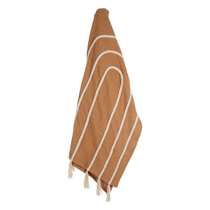 Uno Braided Cotton Throw in Tan by Coast to Coast by Coast to Coast