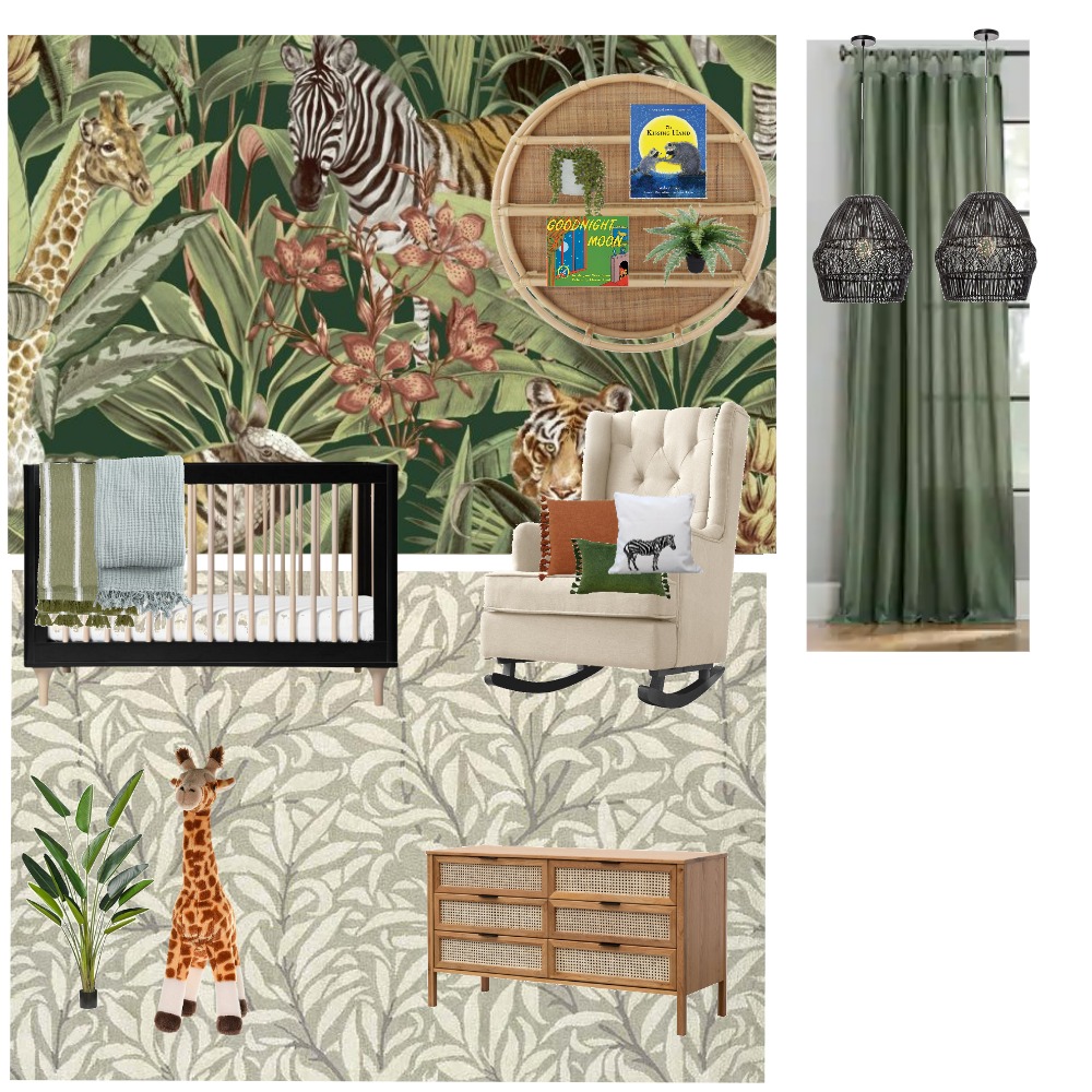 Jungle nursery Interior Design Mood Board by murillo.dana Style