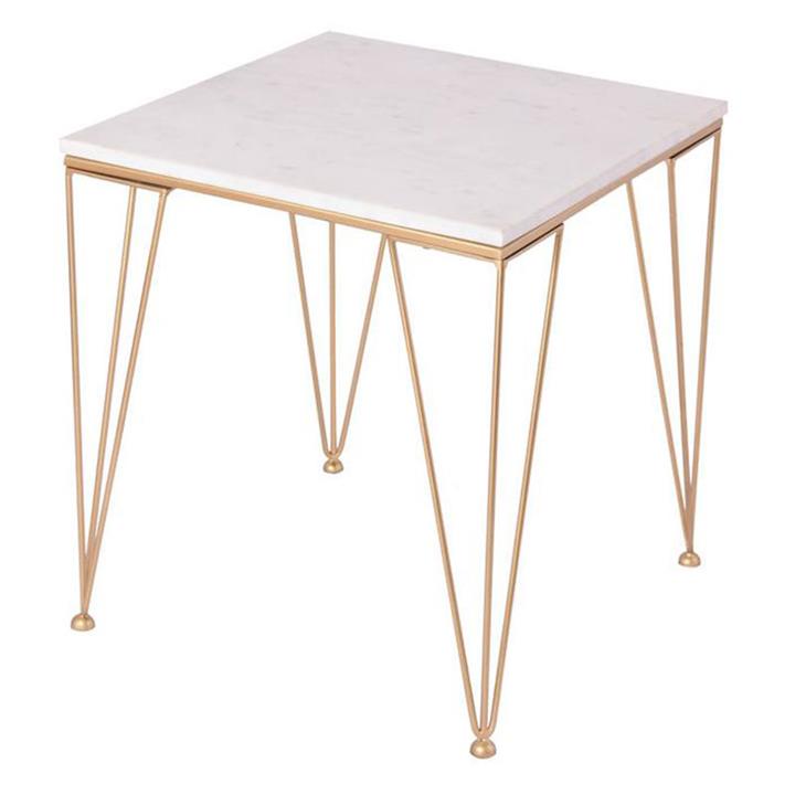 Maren Marble Side Table in Gold by j.elliot HOME by j.elliot HOME