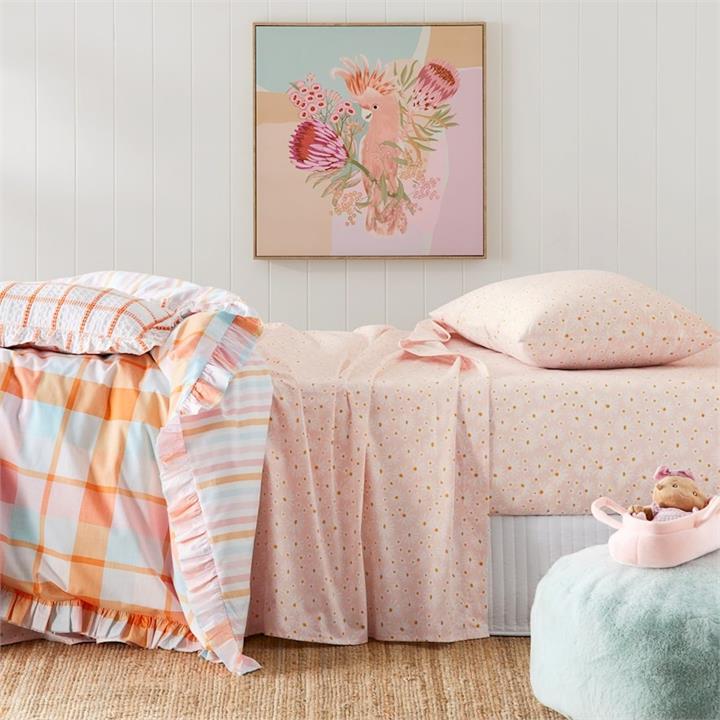 Adairs Kids Sweet Daisy Sheet Set KSB Blush Sheet Set - Blush by Adairs