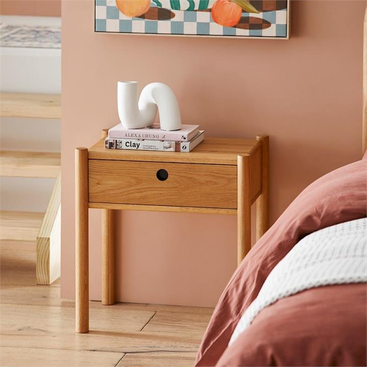 Adairs Mackay Oak Bedside Table Oak by Adairs Style Sourcebook