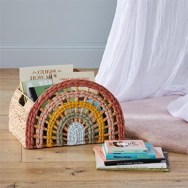 Adairs Kids Storage Basket Collection Multi Painted Rainbow Multi by