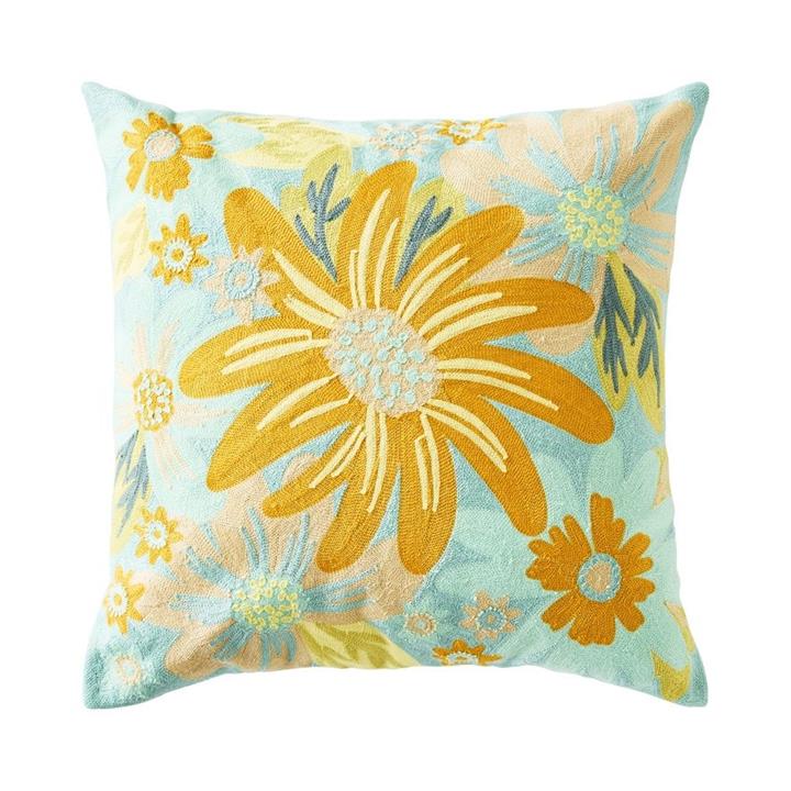 Adairs Citrus Bloom Mint Cushion Mint by Adairs Style Sourcebook