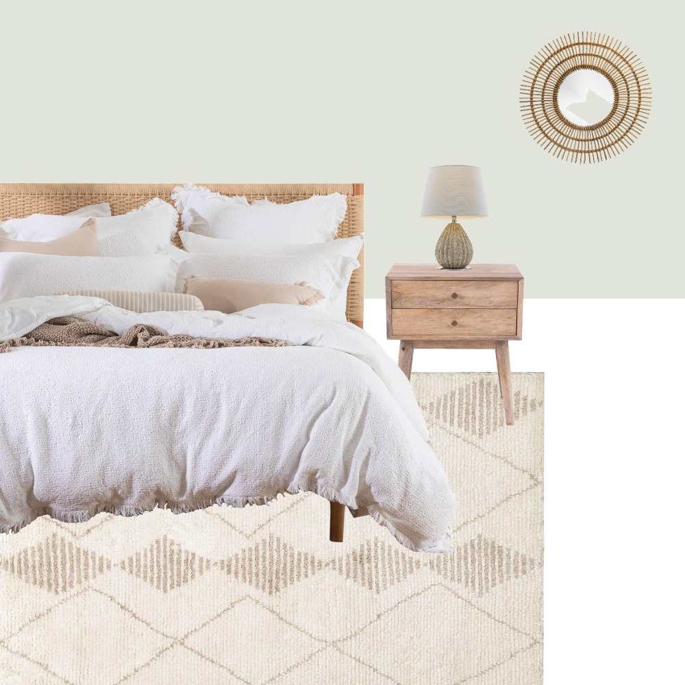 Natural Neutral Bedroom Vibe Interior Design Mood Board by lcinterior