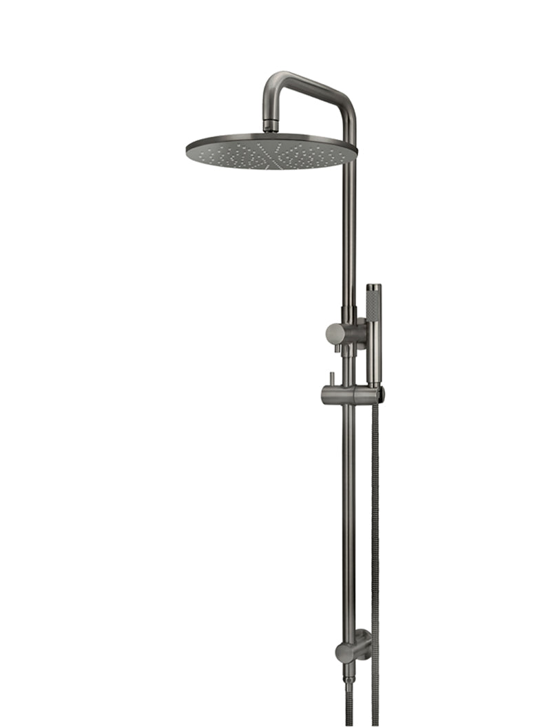 Round Combination Shower Rail, 300mm Rose, Single Function Hand Shower