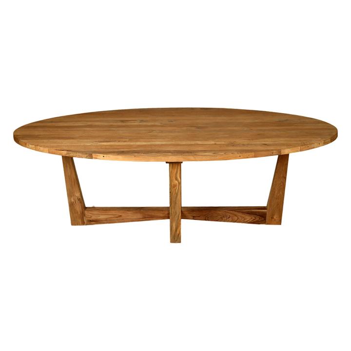 Carties Oval Reclaimed Teak Outdoor Dining Table Size 240cm in Timber