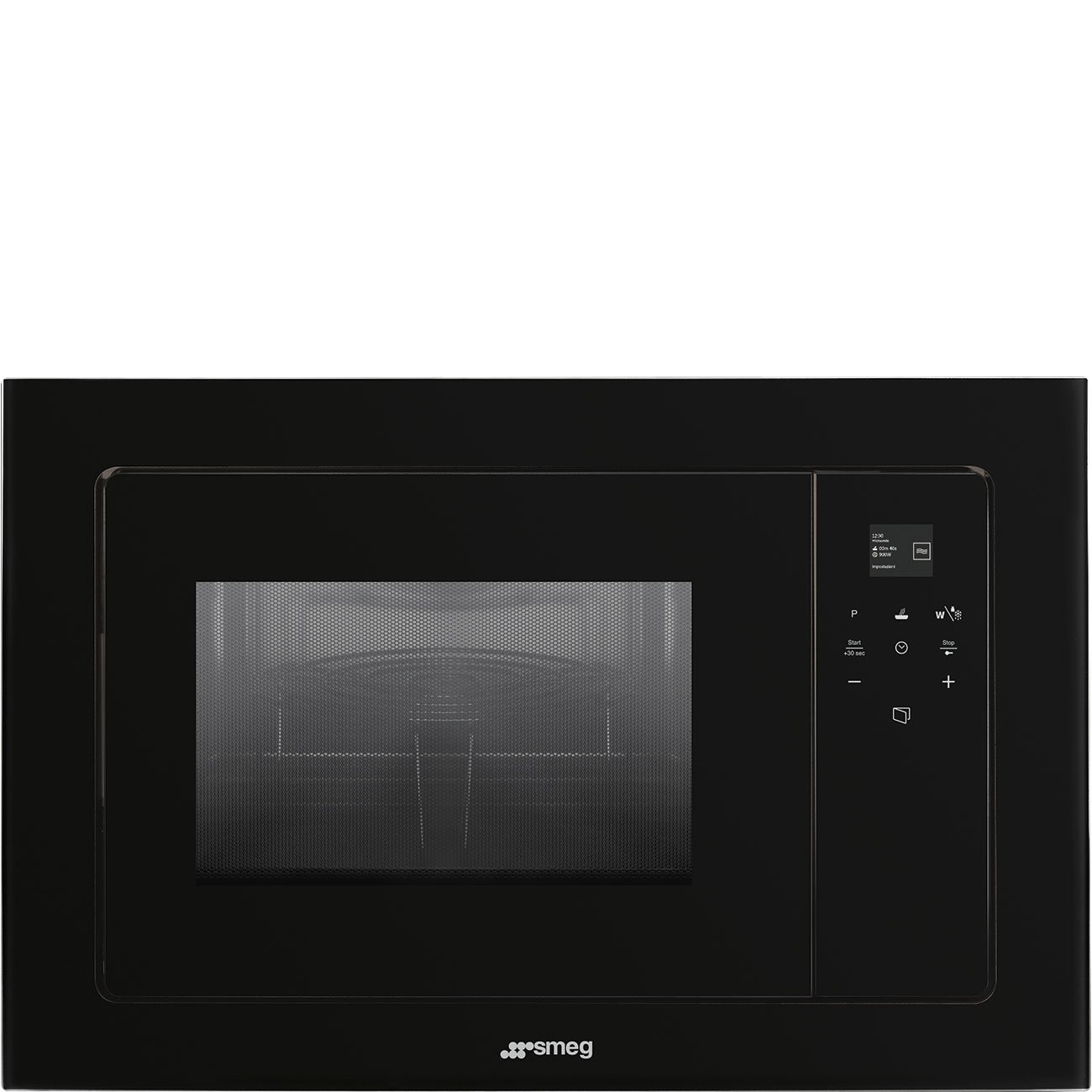 Builtin Microwave Oven Black Glass by Smeg Style Sourcebook