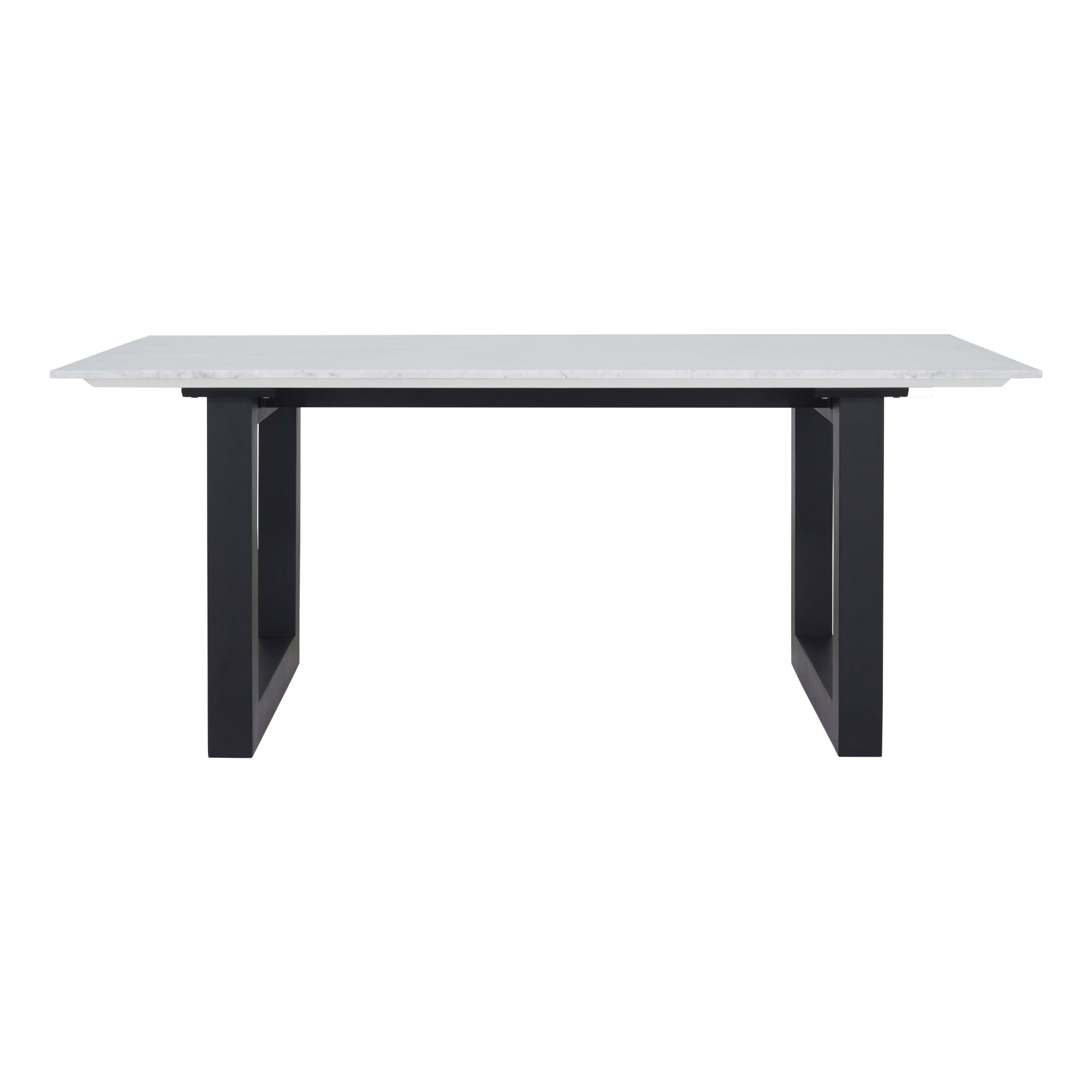 Benson Dining Table 220cm in Marble / Black Leg by OzDesignFurniture