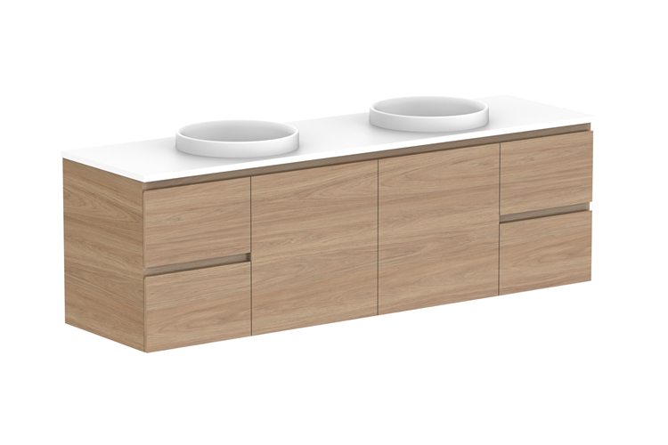 Glacier Door & Drawer, Twin 1800mm, Double Bowl Vanity by ADP Style