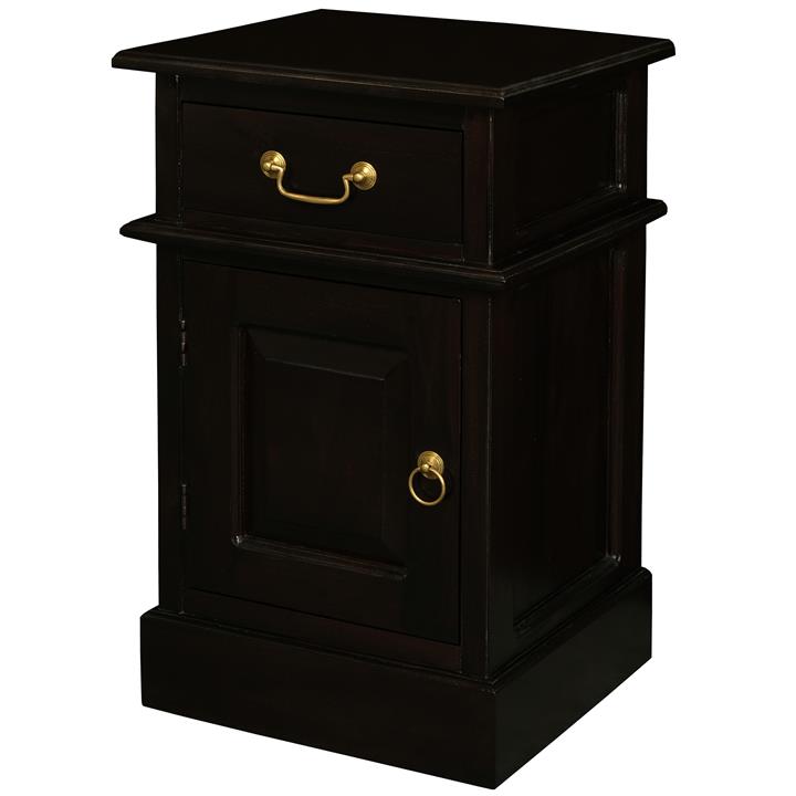Tasmania Mahogany Timber Bedside Table, Left, Chocolate by Centrum