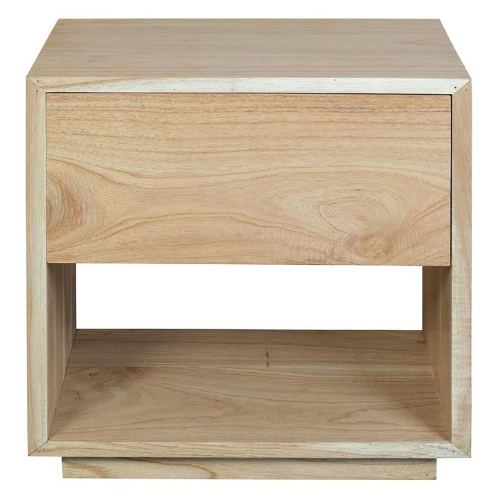 Oscar White Cedar Timber Bedside Table, Natural by Centrum Furniture