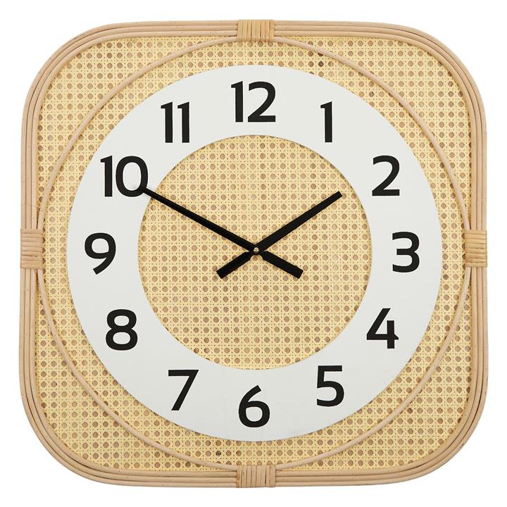 Hamilton Woven Rattan Wall Clock in Beige by Coast to Coast by Coast to