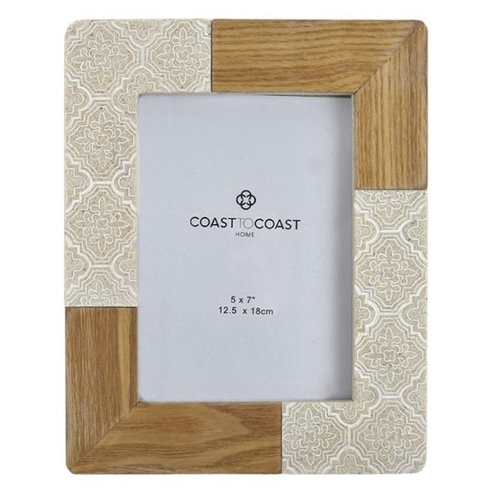 Coogee Contrast Border Photo Frame Size 5x7 in Beige by Coast to Coast