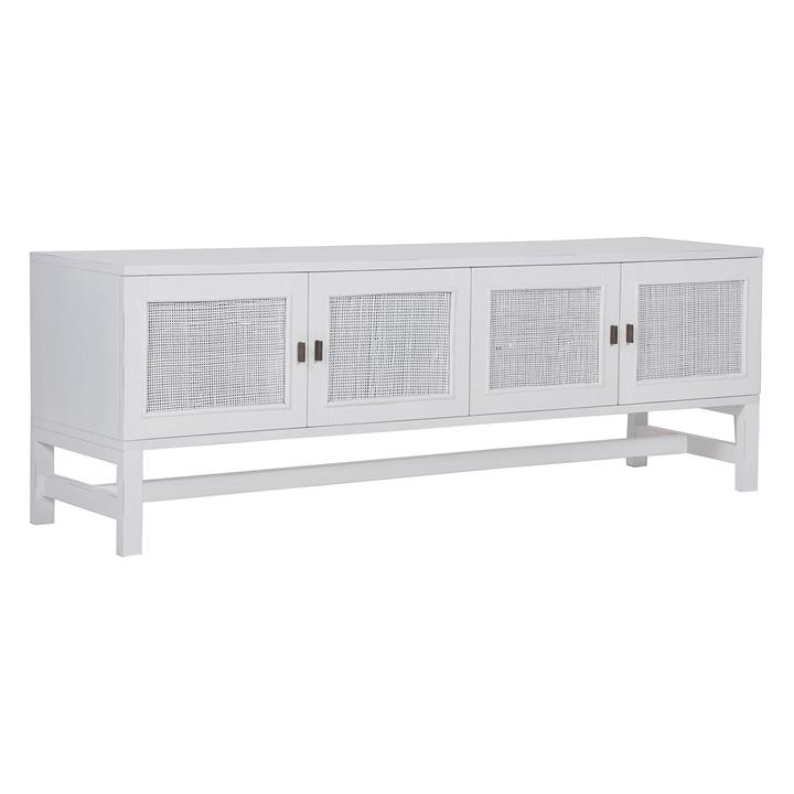 Justine Rattan & Timber Entertainment Unit in White by Dover Mason by
