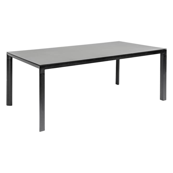 Carm Rectangular Outdoor Dining Table in Black by Living by Design by