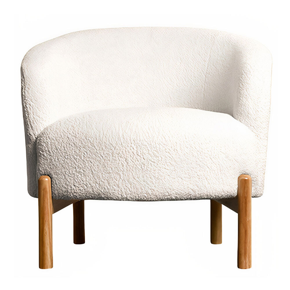 Octavia Armchair Boucle Curl White by Urban Road Style Sourcebook