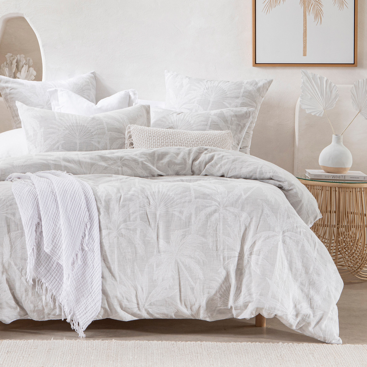 Muse Montego Bay Quilt Cover Set Natural Super King Bed Quilt Cover Set