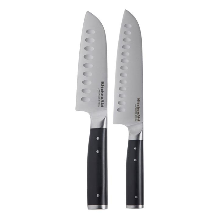 Gourmet Santoku 2Piece Knife Set in Black by KitchenAid by KitchenAid