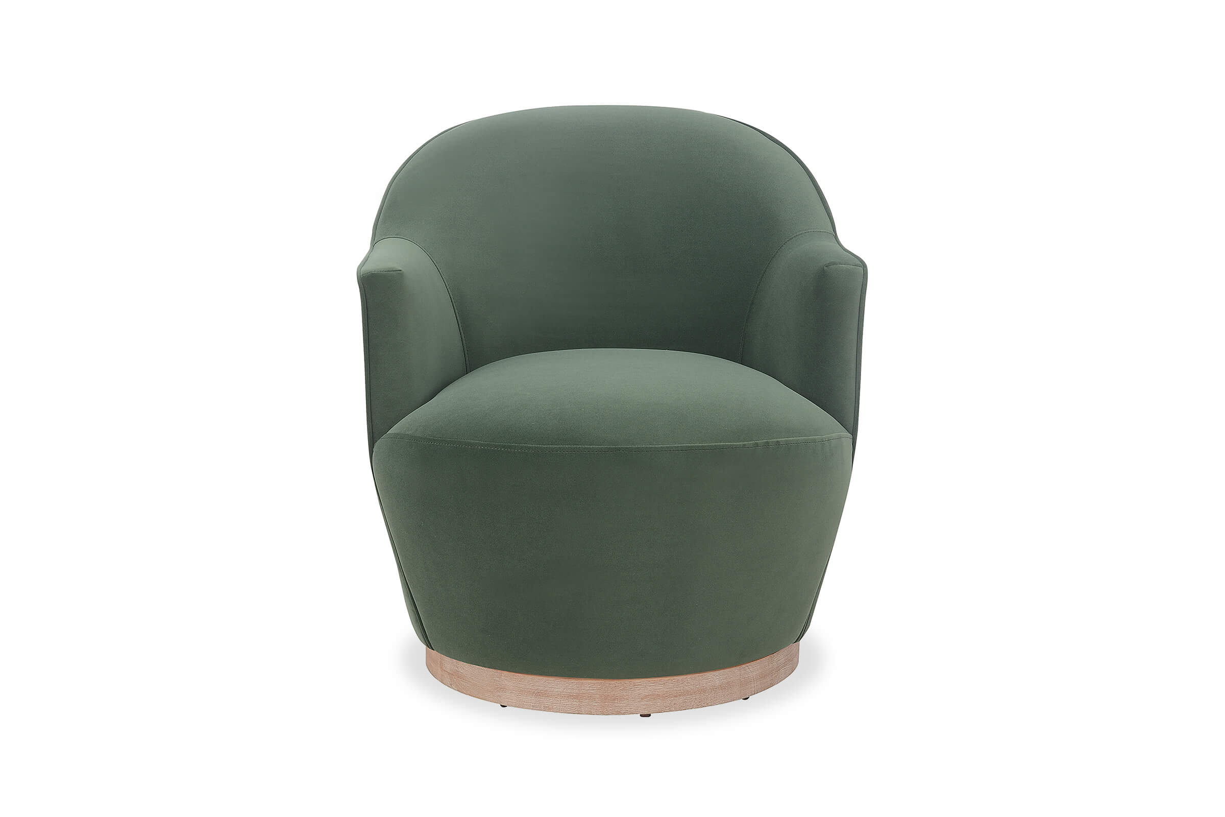 Chloe Swivel Classic Armchair, Green Pine And Plywood, by Lounge Lovers