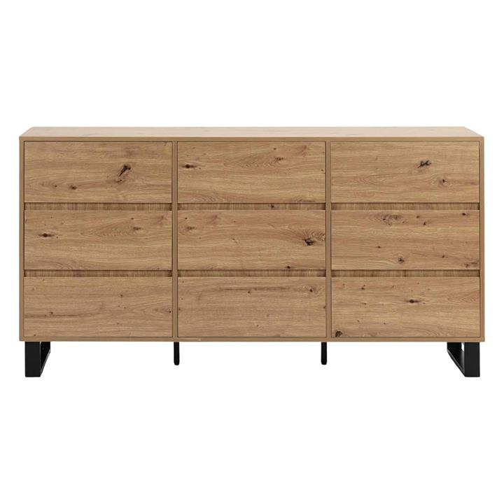 Alexi Chest of 6 Drawers in Oak/Black by U.S Designs by U.S Designs
