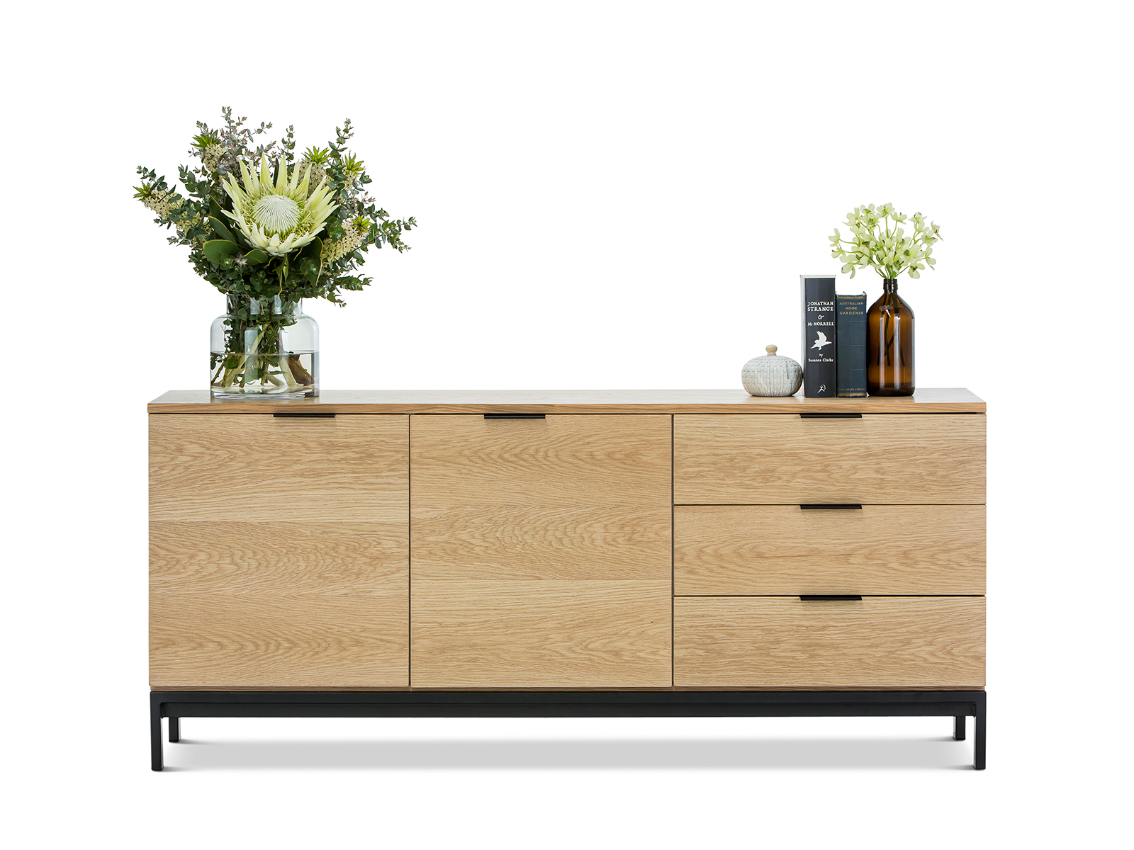Macy Oak Sideboard Buffet, Natural & Black by L3 Home Style Sourcebook