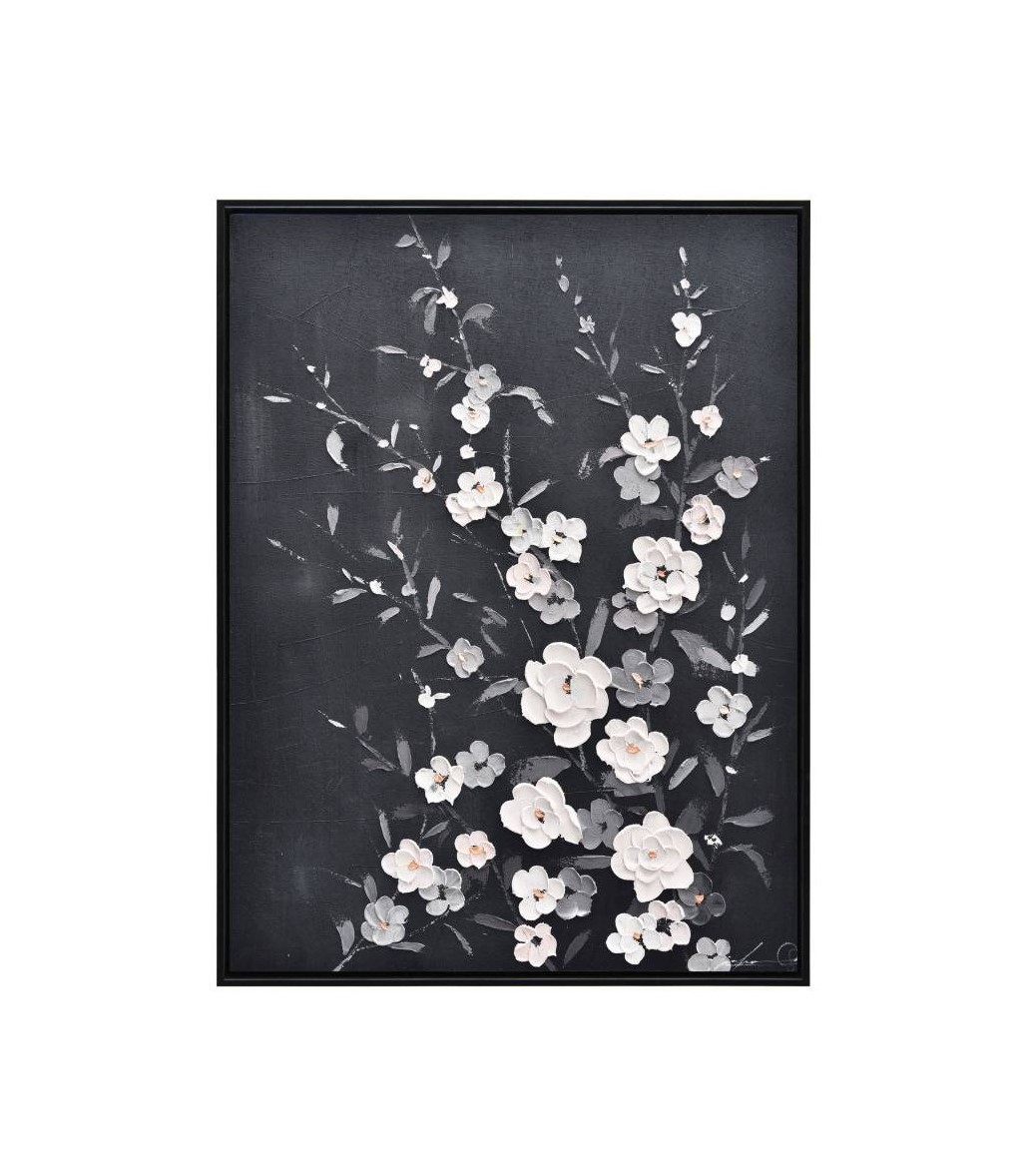 White Cherry Blossom Wall Art Canvas 120cm x 90cm by Luxe Mirrors