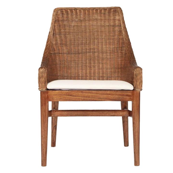 Noah Rattan Dining Chair in Brown by Serrata Living by Serrata Living